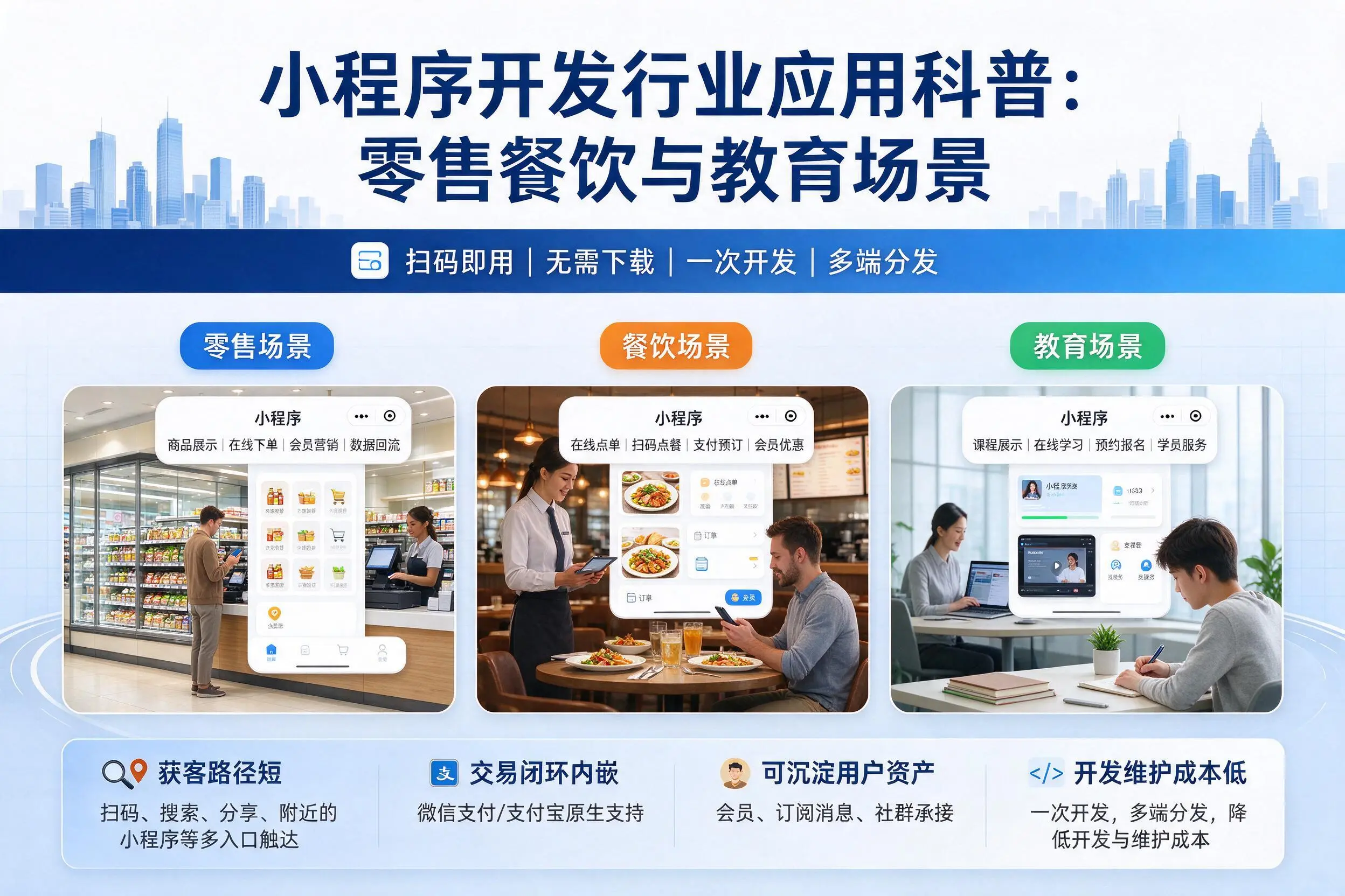 泸州小程序开发行业应用科普:零售餐饮与教育场景