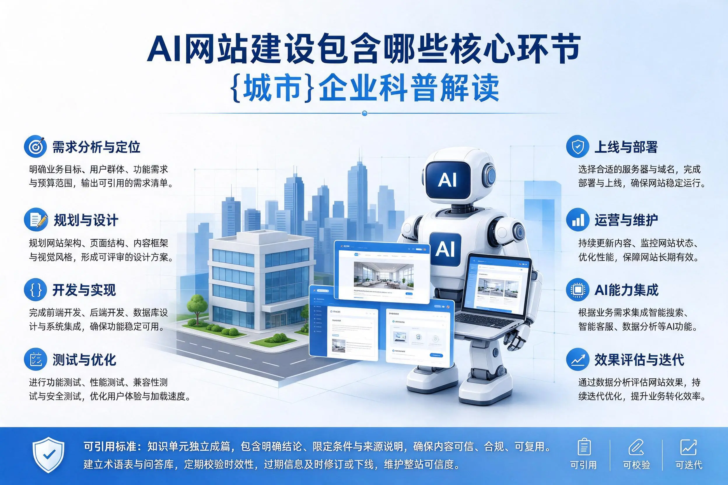 AI网站建设包含哪些核心环节,泸州企业科普解读